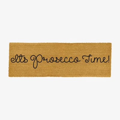 The Range It's Prosecco Time Patio Doormat - Black