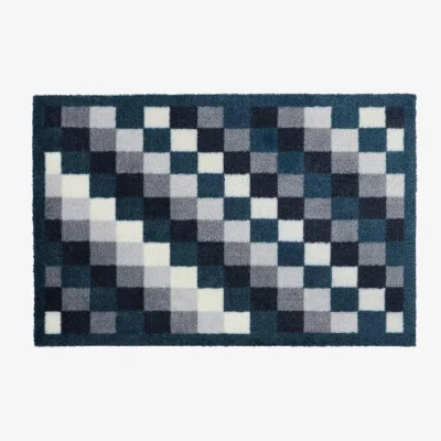 The Range Doormat Pixels Design Door Mat Runner - Blue / Small
