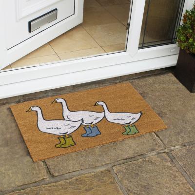 The Range JVL Eco-Friendly Geese Door Mat - Brown