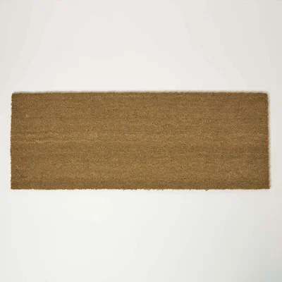 The Range Plain Coir Double Door Mat Runner - Brown