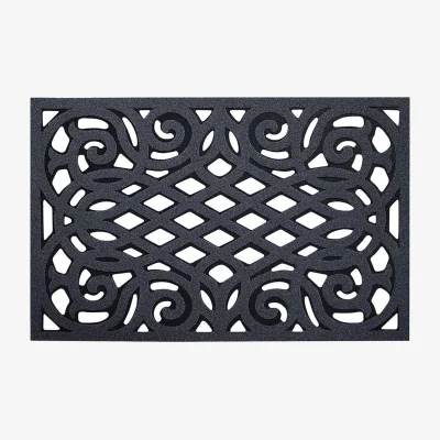 The Range Oseasons Ornate Small Eco-Friendly Doormat with Open Back - Grey
