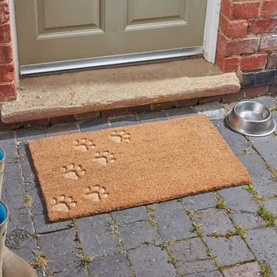 The Range Outdoor Coir Door Mats - Various Designs - Brown / Paw