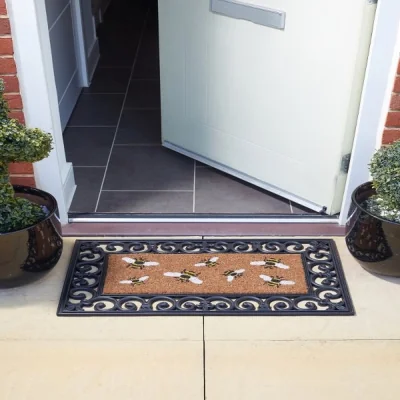 The Range Natural Coir Outdoor Door Mat  - Brown,Yellow,Black