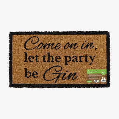 The Range Latex Backed Gin Coir Door Mat  - Natural Coir with Black Design