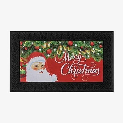 The Range PRIDE OF PLACE Bramhall Doormat  LED Merry Christmas Design - Black