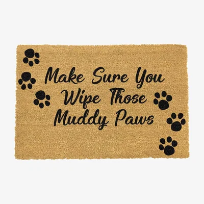 The Range Make Sure You Wipe Those Muddy Paws Doormat - Black