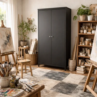 The Range Gossmere 2 Door Matt Wardrobe - Black