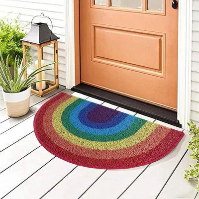 The Range UV Print Halfmoon Rainbow Door Mat - Multi Colours
