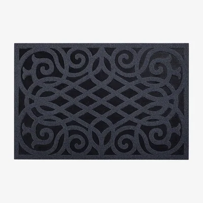 The Range Victorian Style Eco Door Mat - Dark Grey / 75cm x 44cm