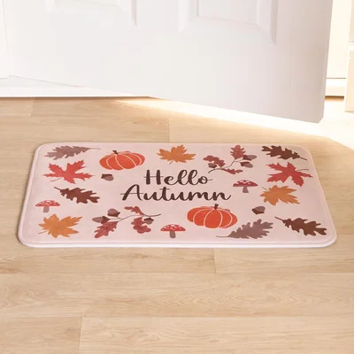The Range Autumnal Halloween Cosy Washable Anti Slip Indoor Doormat - Natural