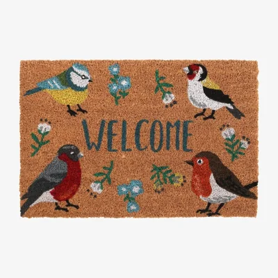 The Range British Garden Birds Welcome Doormat - Brown