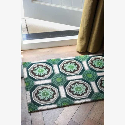 Rockett St George Green Florentine Patterned Doormat