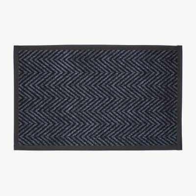 The Range Rectangular Non-Slip Entryway Doormat Floor Mat - Black-Grey / 90cm x 60cm