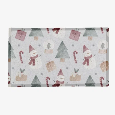 The Range Snowman Indoor Outdoor Doormat - White