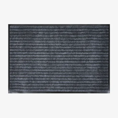 The Range Rectangular Non-Slip Entryway Floor Mat Doormat - Black-Grey / 60cm / 90cm