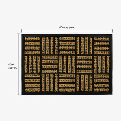 The Range JVL Alba Woven Tuffscrape Doormat, 40x60cm, Squares  - Black/Brown