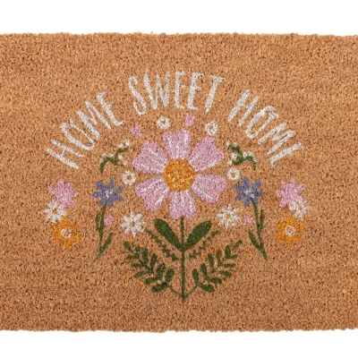 The Range Natural Daisy Home Sweet Home Doormat Brighten Your Doorstep - Brown