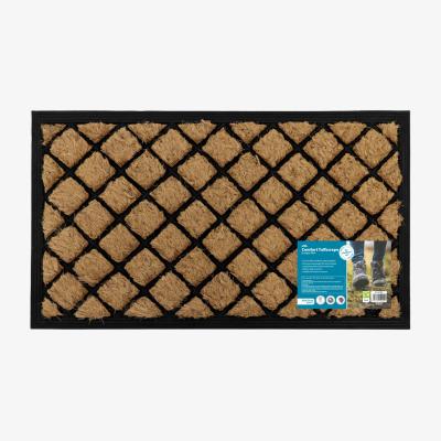 The Range Comfort Rubber Backed Coir Tuffscrape Scraper Doormat - Natural