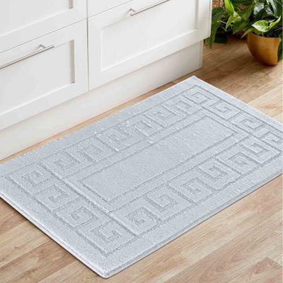 The Range Ivy Washable Greek Key Design Anti Slip Doormats - Runners - Silver / 150cm