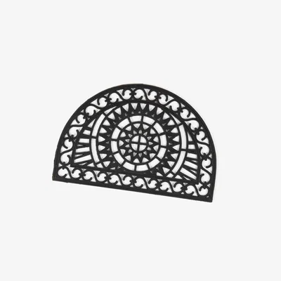 The Range Mudstopper Partington 45x75cm Napoli Half Moon Rubber Iron Mat - Black
