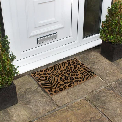 The Range JVL Eco-Friendly Animal Print Door Mat - Brown