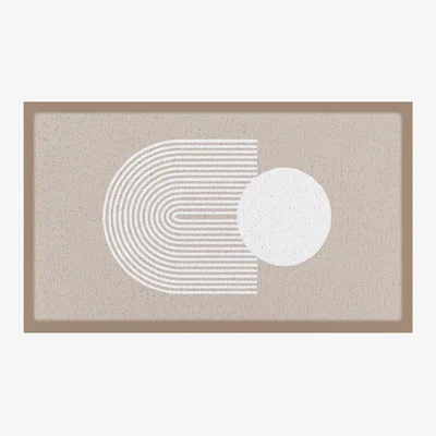 The Range Abstract Sphere Beige Indoor Outdoor Doormat - Beige