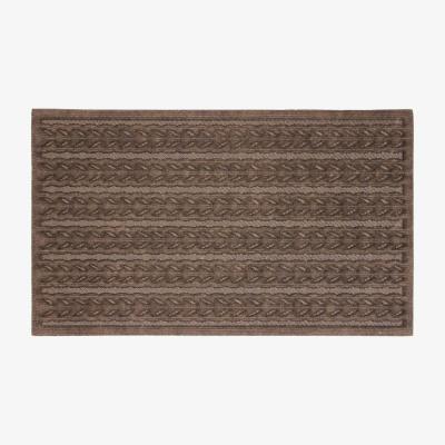 The Range Knit Design Scraper Braided Door Mat, Brown