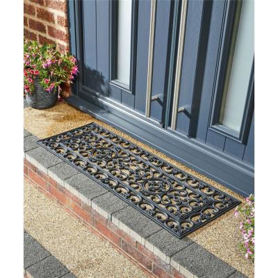 The Range Radcliffe Iron-Effect Doormat Rubber Rectangle 45x120cm - Black