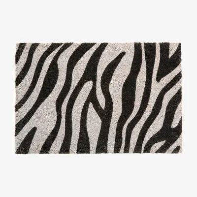 The Range Filta Zebra Print Coir Doormat - Black & White