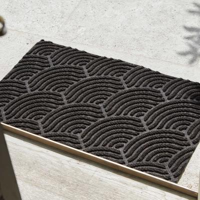 The Rug Seller Dune Waves Scraper Doormats in Dark Brown