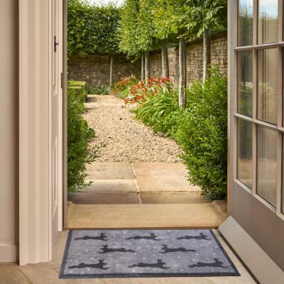 The Rug Seller Hares Washable Doormats in Grey