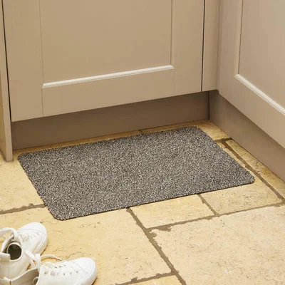 The Rug Seller Washable Cotton-Rich Doormat in Granite Grey&nbsp;40x60cm