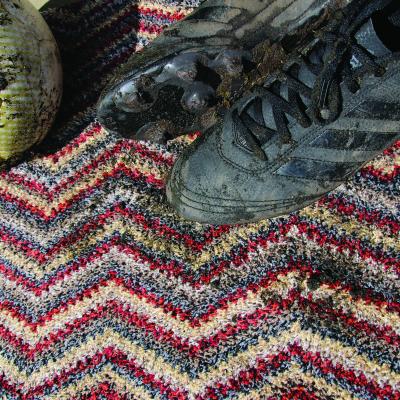 The Rug Seller Cotton Zig Zag Washable Anti Slip Doormat in Spice Red