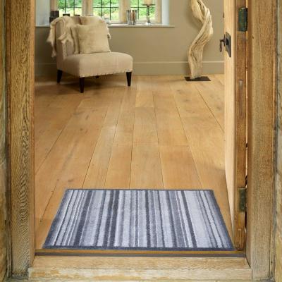 The Rug Seller Stripe Washable Doormats in Slate Grey by Turtlemat&nbsp;60x85cm