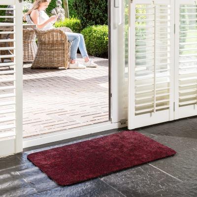 The Rug Seller Plain Washable Doormat in Red