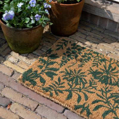 The Rug Seller Parterre Floral Doormat 081707 by Laura Ashley in Fern Green&nbsp;40x70cm