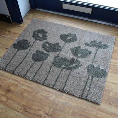 The Rug Seller Hola Poppy Floral Doormats in HL15 Beige Cream