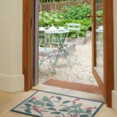 The Rug Seller Birds Doormats in Brown orange and Cream by Turtlemat