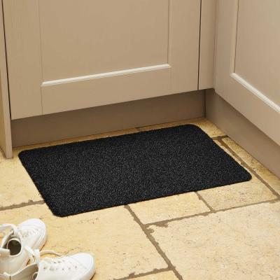 The Rug Seller Washable Cotton-Rich Doormat in Graphite Grey