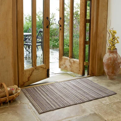 The Rug Seller Stripe Washable Doormats in Sandstone Beige by Turtlemat&nbsp;60x85cm