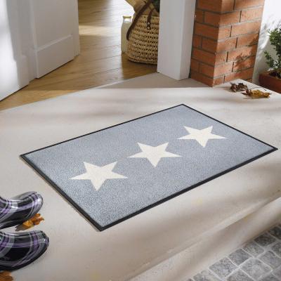 The Rug Seller Stars Washable Floor Mats in Grey