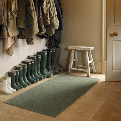 The Rug Seller Turtle Multi Grip Plain Doormat in Sage Green