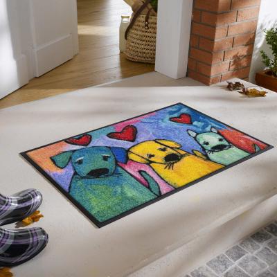 The Rug Seller Doggies Washable Floor Mats in Multicolour