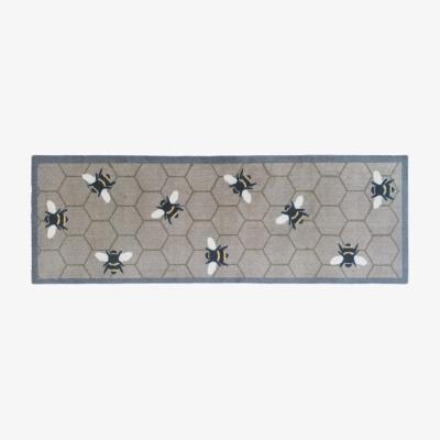 The Rug Seller My Bee Washable Anti Slip Doormat in Grey Beige&nbsp;50x150cm