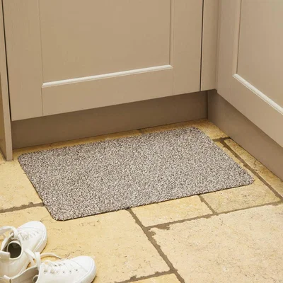 The Rug Seller Washable Cotton-Rich Doormat in Light Beige&nbsp;40x60cm