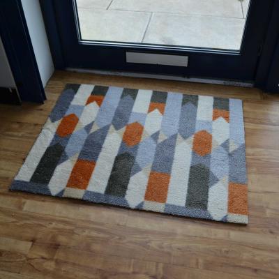 The Rug Seller Hola Geometric Doormats in HL02 Rust Orange