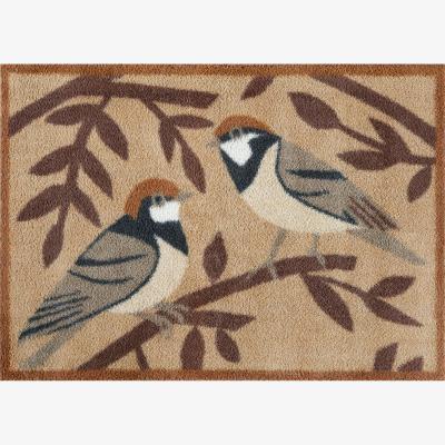 The Rug Seller Tree Sparrow Washable Doormats in Natural Beige