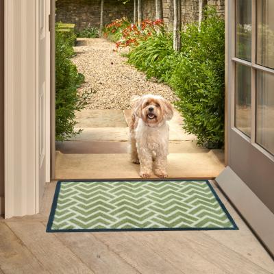 The Rug Seller Herringbone Tiles Washable Doormats in Green&nbsp;60x85cm