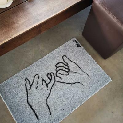 The Rug Seller Anton Pinky Promise Washable Floor Mats in Blue