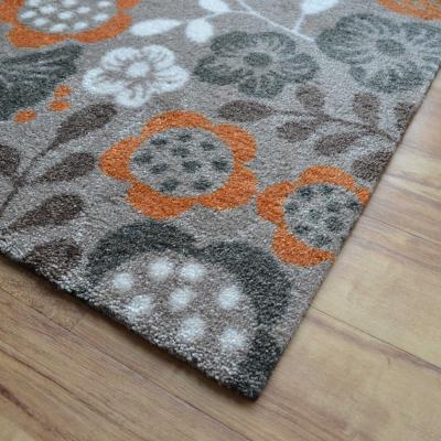 The Rug Seller Hola Floral Doormats in HL13 Rust Orange
